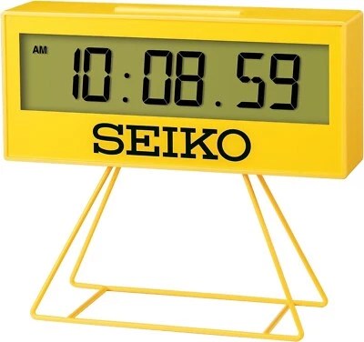 SEIKO Mini Sports Timer Clock Digital Mini Timer Clock SQ817Y Yellow NEW From JP - Image 1 of 4