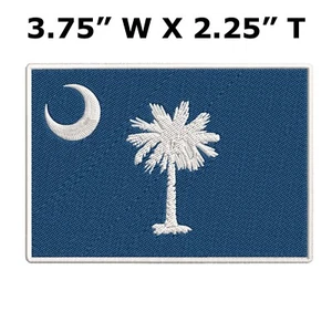 SOUTH CAROLINA STATE FLAG embroidered Hook Loop PATCH APPLIQUE SOUVENIR EMBLEM - Picture 1 of 12