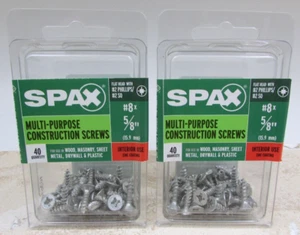 LOT DE 2 vis intérieures multi-matériaux plaquées zinc SPAX #8 x 5/8 pouces 80 pièces - Photo 1/2