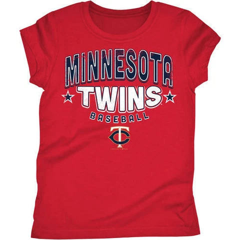 Minnesota Twins Girls Red Short Sleeve Graphic Tee Size 10/12 Cover