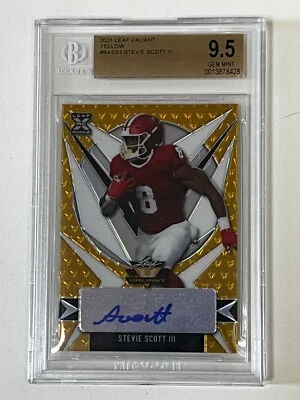 2021 Leaf Valiant Yellow Stevie Scott III BGS 9.5 - Image 1 of 2