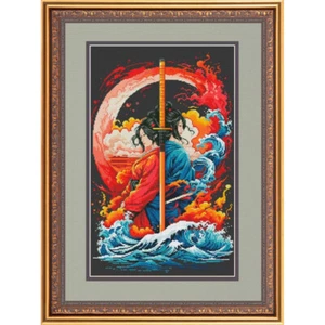 Fire and Water cross stitch embroidery kit *** FREE SHIPPING yin and yang anime - Picture 1 of 4
