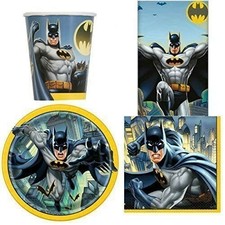 BATMAN KIT COMPLEANNO PIATTI BICCHIERI TOVAGLIOLI TOVAGLIA 37 PZ