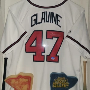 Tom Glavine Signed Autograph Braves Baseball Jersey MLB Mounted Memories COA XL - Picture 1 of 5