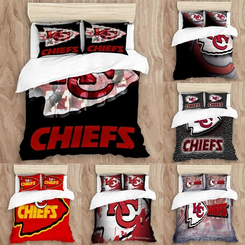 Kansas City Chiefs 3PCS Bedding Set Pillowcases Duvet Cover Twin Full Queen King Cover