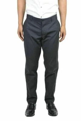 Pantalones de vestir Dolce & Gabbana gris a rayas frente plano EE. UU. 32 IT 48 Foto 1 de 3