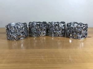 Juego de 4 anillos con soporte de servilletas para mesa de pátina de Navidad elegante cena fiesta - Imagen 1 de 1