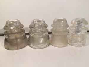 Lotto Hemingray Vintage 2#45, 16, 1 Pyrex Vetro Trasparente Isolatore Telefono Elettrico - Foto 1 di 12
