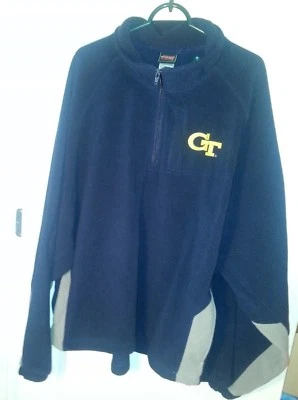GEORGIA TECH {GT} Genuine Stuff FLEECE Pullover Zipped Collared  Size XXL {EUC} - Image 1 of 4