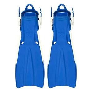 Scuba Choice Palantic Open Heel Rubber Dive Fins with Bag, Blue - Picture 1 of 3