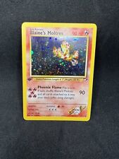 Blaine's Moltres 1/132 Holo Rare 1st Edition Card Pokémon Gym Heroes WOTC
