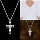 14K White Gold Jesus Crucifix Cross Religious Pendant 1.50 Grams