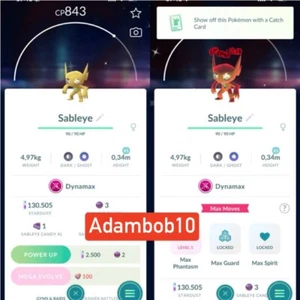 Pokémon Go | Shiny Dynamax Sableye | Trade 20k dust or PTC - Read description - Picture 1 of 1