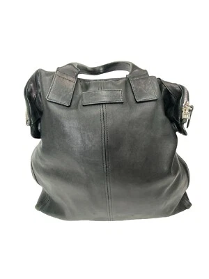 Alexander McQueen Leather De Manta Shopper Large Tote Bag Black Authenticated - Image 1 of 4