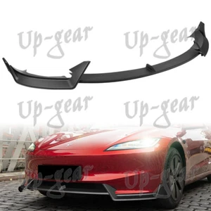 For 2024-2025 Tesla Model 3 Sedan Matt Black 3pcs Front Bumper Spoiler Splitter - Picture 1 of 6