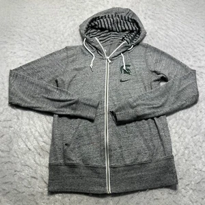 Nike Michigan State Spartans MSU Hoodie Heather Gray Full Zip Womens Size Small - Picture 1 of 13