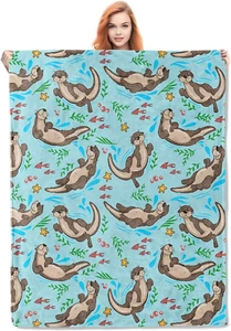 Otter Blanket Gifts for Women Men Kids Adults Soft Warm Lightweight Cozy Plush C - Picture 1 of 7