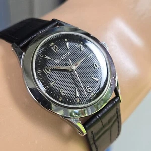 Vintage BULOVA men's manual wind watch 11ACC Black dial swiss 1957 - Picture 1 of 23