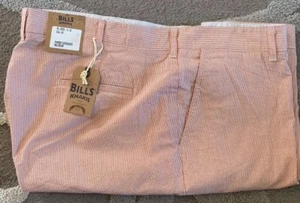 NWT-Bills Khakis Parker PS-RCPS Standard Seersucker Shorts-RED SZ 37-$120 - Picture 1 of 2