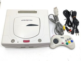 Sega Saturn White Console HST-3220 NTSC-J Japan Tested w/ Controller & Cables