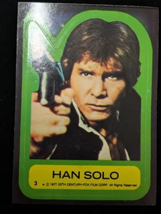 Han Solo Sticker 1977 Topps Star Wars Sticker #3 Card - Picture 1 of 6
