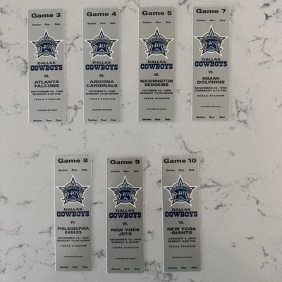 1999 Cowboys Replica Season Tickets - Lot Of 7 - All Home Games!! Emmitt Smith!! - Image 1 of 2