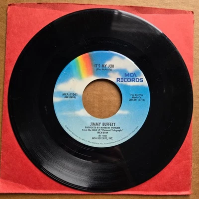 JIMMY BUFFETT It's My Job 45 7" POP COUNTRY Record Vinyl MCA Records Foto 1 de 2