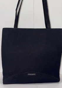 Vintage 90s Kate Spade New York Black Shoulder Bag Box Tote Purse Y2K - Picture 1 of 9
