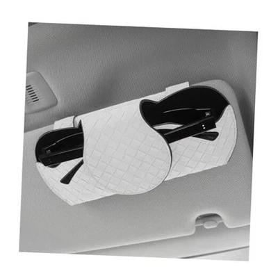 Soporte para Gafas de Sol para Visera de Coche, Estuche para Gafas de Cuero Suave Automático con Blanco Foto 1 de 4