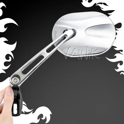 Espejos retrovisores VAWiK cromados FUERTES ovalados cuadrados base negra para Ducati 1199 1299 Panigale Foto 1 de 4