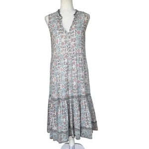 Ulla Johnson 100 % Baumwolle Stufen Blumen ärmellos Midikleid Größe 6 - Bild 1 von 7