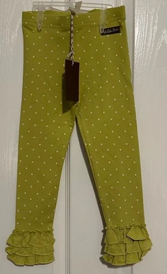 NWT Matilda Jane On Point Dot-Print Leggings Enchanted Garden Ruffled Pant Sz 4 - Image 1 of 2
