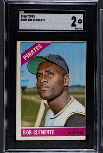 1966 Topps #300 Bob Roberto Clemente Pittsburgh Pirates HOF SGC 2 - Picture 1 of 2