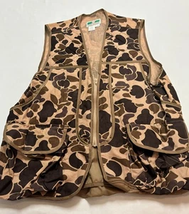 ~~Vintage Game Winner Camo Hunting Vest Mens M Canvas Fowl Duck Camouflage - Picture 1 of 4