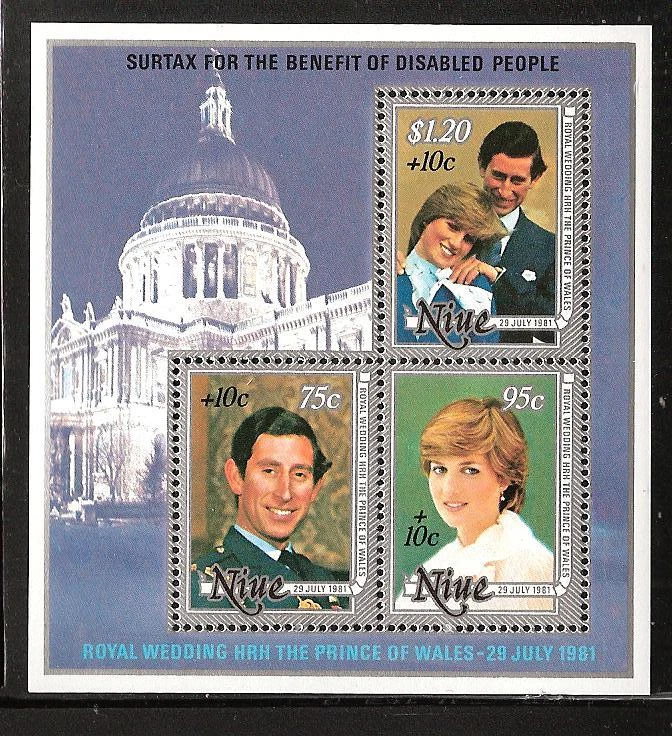 NIUE # B55 MNH ROYAL WEDDING CHARLES & DIANA  Souvenir Sheet - Image 1 of 1