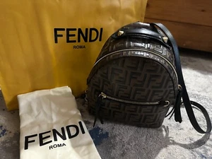 💯 % Authentic Fendi Mini Backpack Lather FF Logo - Picture 1 of 9