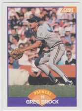 1989 Score #307 Greg Brock - Milwaukee Brewers