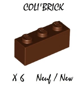 Lego 3622 - 6 x Briques / Brick 1x3 - Marron / Reddish Brown - 45505 - NEW NEUF - Imagen 1 de 1