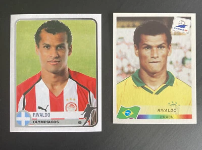 Lote De 2 Pegatinas RIVALDO Brasil FIFA WC Francia 1998 Panini #26 Y Campeones UE Foto 1 de 4