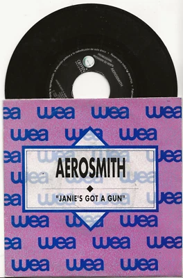 AEROSMITH JANIE'S GOT A GUN 7 INCH SPAIN PROMO-ONLY SINGLE FROM 1989 - Image 1 of 2