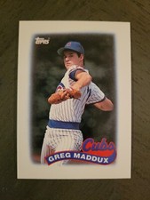 1989 TOPPS MAJOR LEAGUE LEADERS #4 GREG MADDUX  MINI BASEBALL CARD