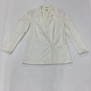 Womens Domino White Casual Jacket Size 10 EUC