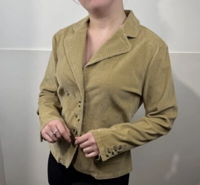 Chaqueta de pana Y2K St Johns Bay para mujer mediana tostada bolsillos abotonados vieja escuela Foto 1 de 4