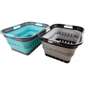 42L (11 gallon) Set of 2 Collapsible Plastic Laundry Basket - Picture 1 of 6