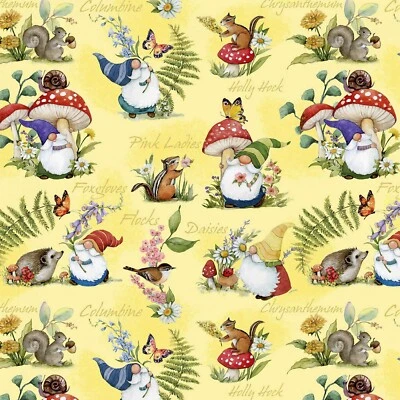 Impresiones Wilmington - Gnomo-Cultivado - Gnomos por todas partes - Amarillo Foto 1 de 4