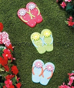 3er Set Flip Flop Trittstein Garten Hof Outdoor Sommer Strand Stein Deko - Bild 1 von 1