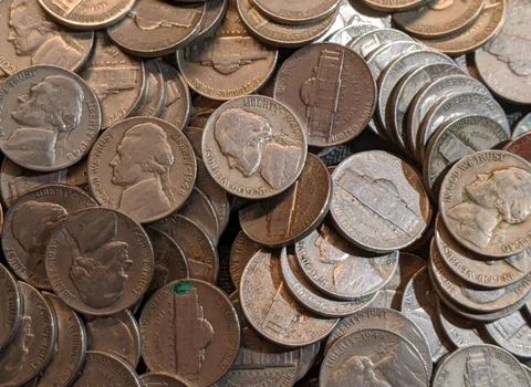 (50) Vintage Jefferson Nickels from the 1940's Cover