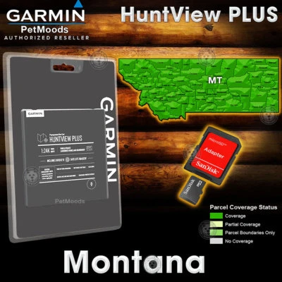 Garmin HuntView PLUS MONTANA Map - MicroSD Birdseye Satellite Imagery 24K Hunt - Image 1 of 4
