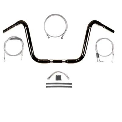 Kit de manillar Ape Hanger 1996-2003 1/4" negro 12" Harley-Davidson Sportster Foto 1 de 2