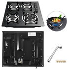 23" Built-In 4 Burner Cooktop Cast Iron Grate Gas Stove LPG/NG Cooker Gas Hob US